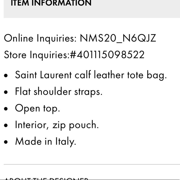 (New) Saint Laurent Bold shopping tote nude - Picture 13 of 14